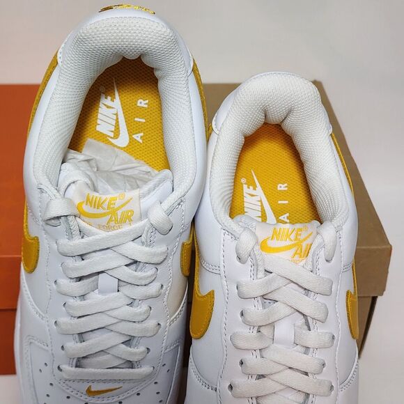 Nike Air Force 1 Low Retro QS Shoes Sz 9 "Waterproof" White Gold FD7039-100 NEW - Picture 5 of 10